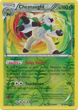 Chesnaught Reverse Holo 14 - XY Base Pokesingles