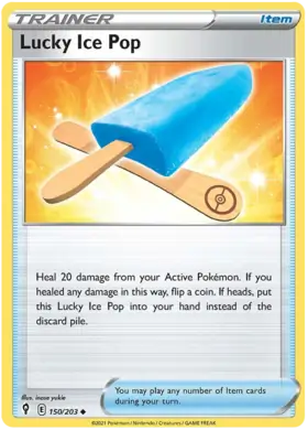 Lucky Ice Pop 150, Evolving Skies | Sword & Shield, trainer, 5.00 kr, Pokesingles. Kjøp pokemon kort til lave priser hos oss.