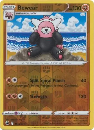 Bewear Reverse Holo 151, Fusion Strike | Sword & Shield, , 0.00 kr, Pokesingles. Kjøp pokemon kort til lave priser hos oss.