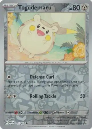Togedemaru Reverse Holo 151, Obsidian Flames | Scarlet & Violet, , 4.00 kr, Pokesingles. Kjøp pokemon kort til lave priser hos oss.