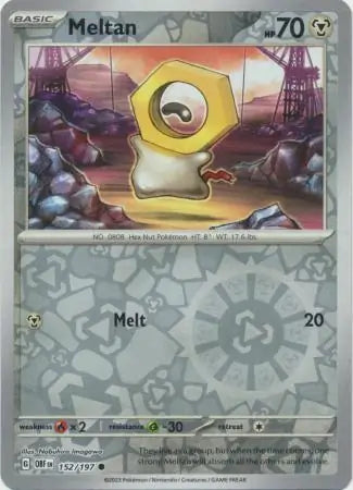 Meltan Reverse Holo 152, Obsidian Flames | Scarlet & Violet, , 4.00 kr, Pokesingles. Kjøp pokemon kort til lave priser hos oss.