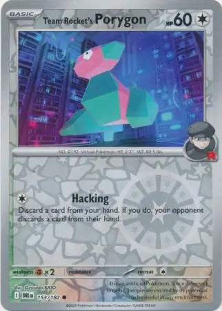 Team Rocket's Porygon Reverse Holo 153 - Destined Rivals Pokesingles