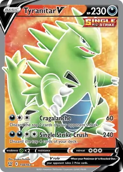 Full Art Tyranitar V 154 - Battle Styles Pokesingles