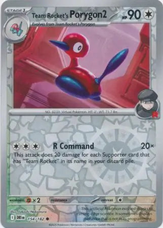 Team Rocket's Porygon2 Reverse Holo 154 - Destined Rivals Pokesingles