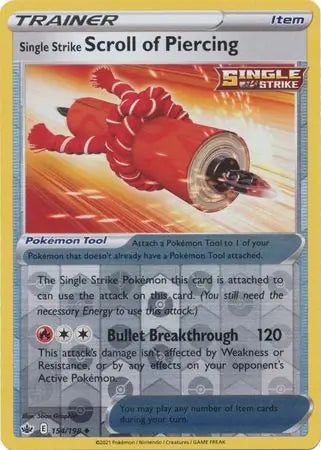 Single Strike Scroll of Piercing Reverse Holo 154