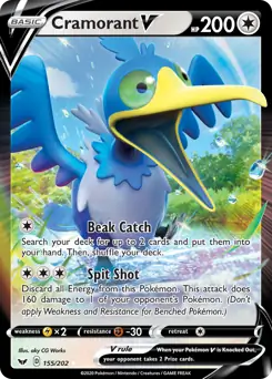 Cramorant V 155 - Sword & Shield Base Pokesingles