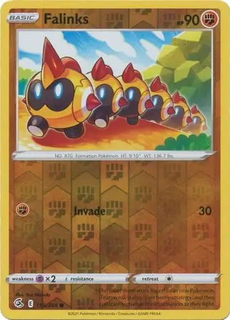 Falinks Reverse Holo 155, Fusion Strike | Sword & Shield, , 0.00 kr, Pokesingles. Kjøp pokemon kort til lave priser hos oss.