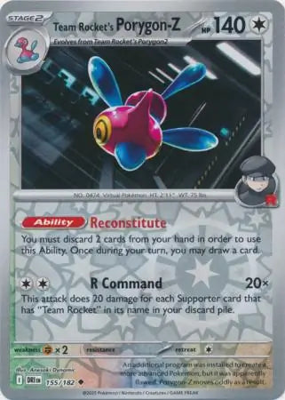 Team Rocket's Porygon-Z Reverse Holo 155 - Destined Rivals Pokesingles