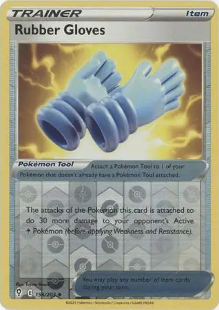 Rubber Gloves Reverse Holo 156, Evolving Skies | Sword & Shield, trainer, 5.00 kr, Pokesingles. Kjøp pokemon kort til lave priser hos oss.