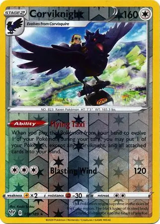 Corviknight Reverse Holo 156, Darkness Ablaze | Sword & Shield, , 3.00 kr, Pokesingles. Kjøp pokemon kort til lave priser hos oss.
