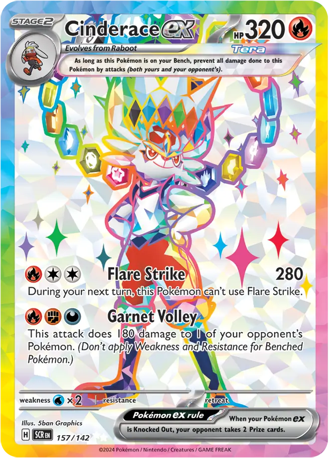 Cinderace ex 157 - Stellar Crown Pokesingles