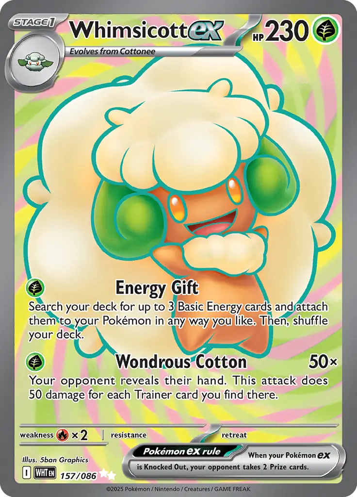 Whimsicott 157 - White Flare Pokesingles