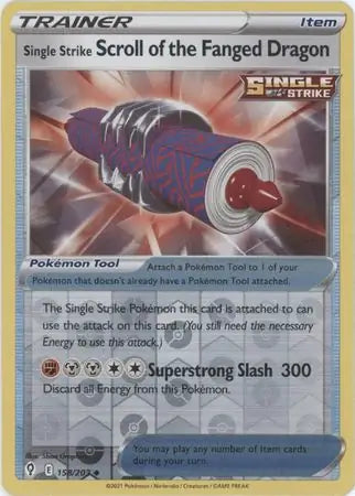 Single Strike Scroll of the Fanged Dragon Reverse Holo 158, Evolving Skies | Sword & Shield, trainer, 5.00 kr, Pokesingles. Kjøp pokemon kort til lave priser hos oss.