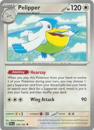 Pelipper 159 - Paldea Evolved, Paldea Evolved | Scarlet & Violet, , 5.00 kr, Pokesingles. Kjøp pokemon kort til lave priser hos oss.