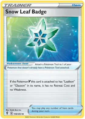 Snow Leaf Badge 159, Evolving Skies | Sword & Shield, trainer, 5.00 kr, Pokesingles. Kjøp pokemon kort til lave priser hos oss.