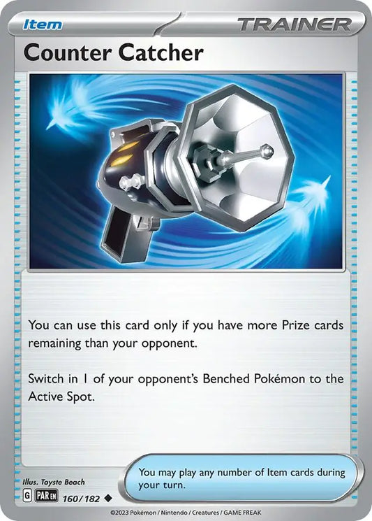 160 Counter Catcher, Paradox Rift, trainer, 19.00 kr, Pokesingles. Kjøp pokemon kort til lave priser hos oss.