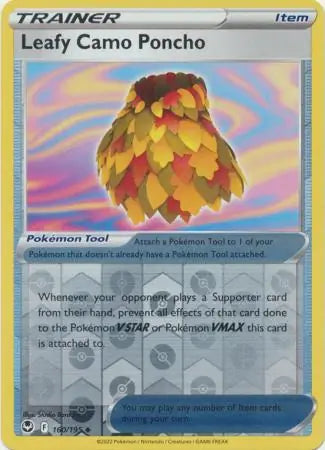 Leafy Camo Poncho Reverse Holo 160, Silver Tempest | Sword & Shield, , 0.00 kr, Pokesingles. Kjøp pokemon kort til lave priser hos oss.