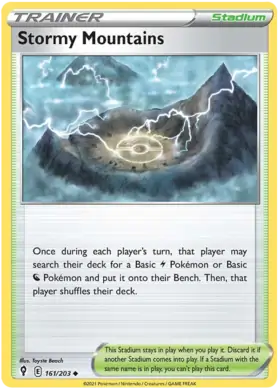 Stormy Mountains 161, Evolving Skies | Sword & Shield, trainer, 5.00 kr, Pokesingles. Kjøp pokemon kort til lave priser hos oss.