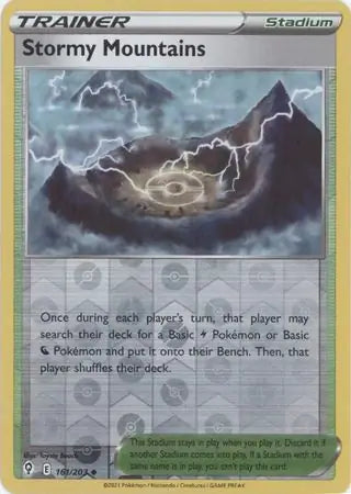 Stormy Mountains Reverse Holo 161, Evolving Skies | Sword & Shield, trainer, 5.00 kr, Pokesingles. Kjøp pokemon kort til lave priser hos oss.