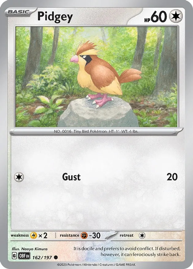 Pidgey 162, Obsidian Flames | Scarlet & Violet, , 5.00 kr, Pokesingles. Kjøp pokemon kort til lave priser hos oss.