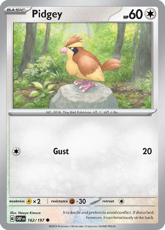 Pidgey 162, Obsidian Flames | Scarlet & Violet, , 5.00 kr, Pokesingles. Kjøp pokemon kort til lave priser hos oss.