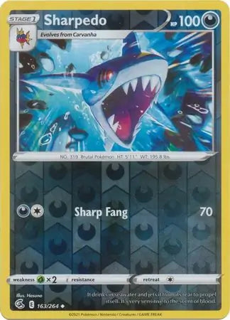 Sharpedo Reverse Holo 163, Fusion Strike | Sword & Shield, , 0.00 kr, Pokesingles. Kjøp pokemon kort til lave priser hos oss.