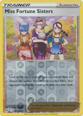 Miss Fortune Sisters Reverse Holo 164, Lost Origin | Sword & Shield, , 0.00 kr, Pokesingles. Kjøp pokemon kort til lave priser hos oss.