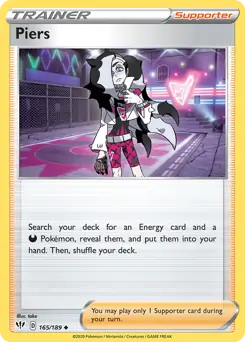 Piers 165, Darkness Ablaze | Sword & Shield, trainer, 3.00 kr, Pokesingles. Kjøp pokemon kort til lave priser hos oss.