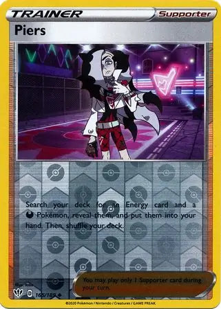 Piers Reverse Holo 165, Darkness Ablaze | Sword & Shield, trainer, 3.00 kr, Pokesingles. Kjøp pokemon kort til lave priser hos oss.