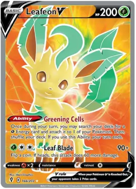 Leafeon V 166, Evolving Skies | Sword & Shield, secret, 5.00 kr, Pokesingles. Kjøp pokemon kort til lave priser hos oss.