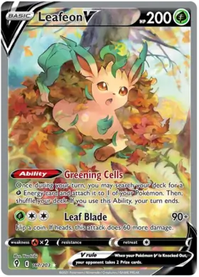 Leafeon V 167, Evolving Skies | Sword & Shield, secret, 5.00 kr, Pokesingles. Kjøp pokemon kort til lave priser hos oss.