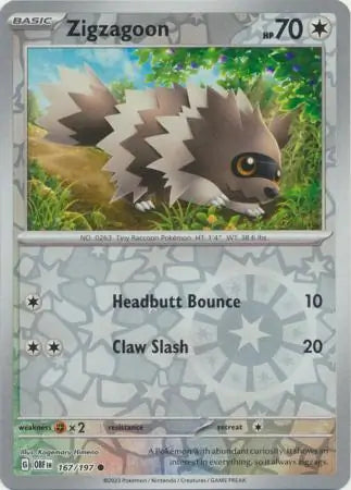 Zigzagoon Reverse Holo 167, Obsidian Flames | Scarlet & Violet, , 4.00 kr, Pokesingles. Kjøp pokemon kort til lave priser hos oss.