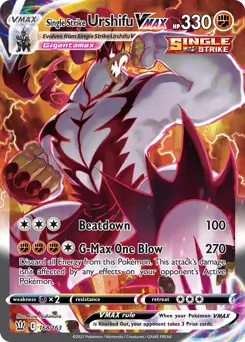 Single Strike Urshifu VMAX Alternate Art Secret 168 - Battle Styles