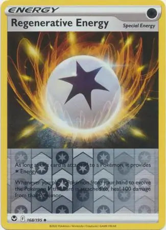 Regenerative Energy Reverse Holo 168, Silver Tempest | Sword & Shield, , 0.00 kr, Pokesingles. Kjøp pokemon kort til lave priser hos oss.