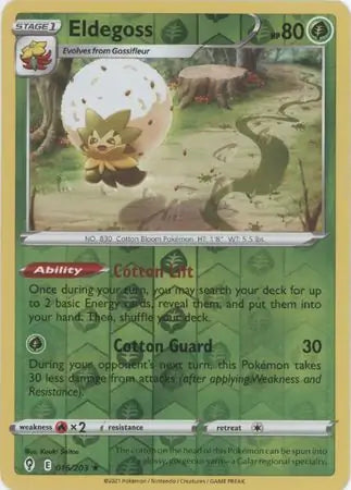 Eldegoss Reverse Holo 016, Evolving Skies | Sword & Shield, , 5.00 kr, Pokesingles. Kjøp pokemon kort til lave priser hos oss.