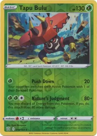 Tapu Bulu Reverse Holo 016 - Battle Styles