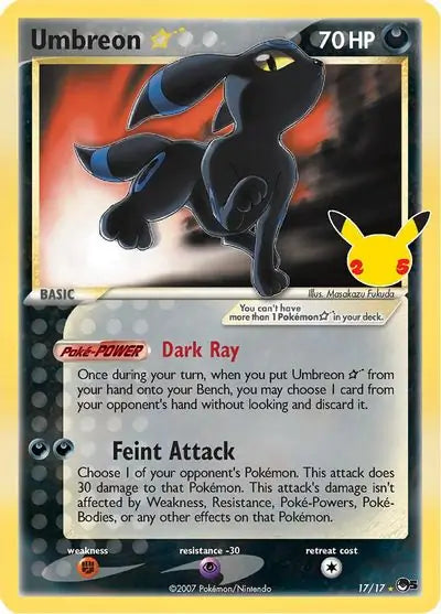 Umbreon Star 17, Celebrations | Sword & Shield, , 225.00 kr, Pokesingles. Kjøp pokemon kort til lave priser hos oss.