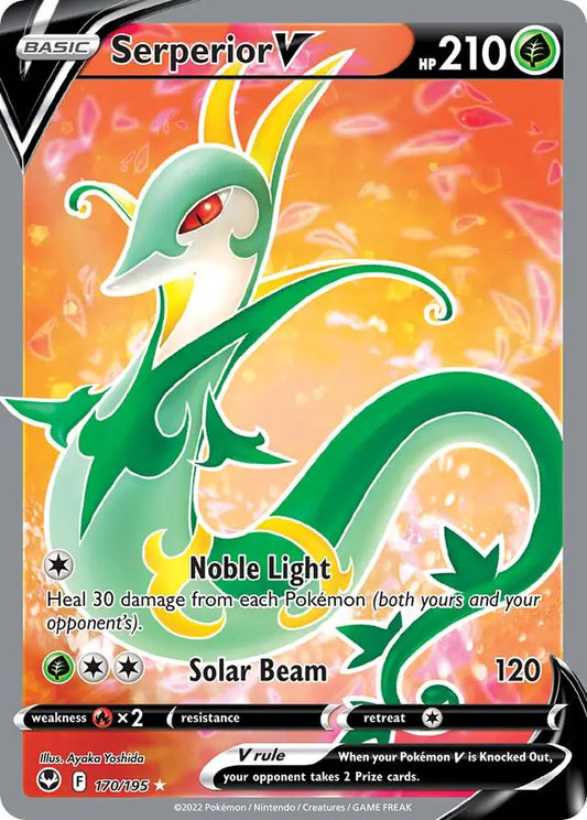 Serperior V 170, Silver Tempest | Sword & Shield, , 0.00 kr, Pokesingles. Kjøp pokemon kort til lave priser hos oss.