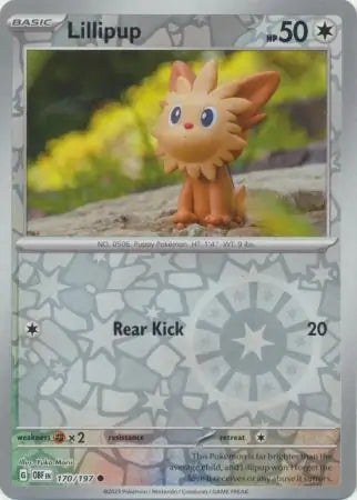 Lillipup Reverse Holo 170, Obsidian Flames | Scarlet & Violet, , 4.00 kr, Pokesingles. Kjøp pokemon kort til lave priser hos oss.