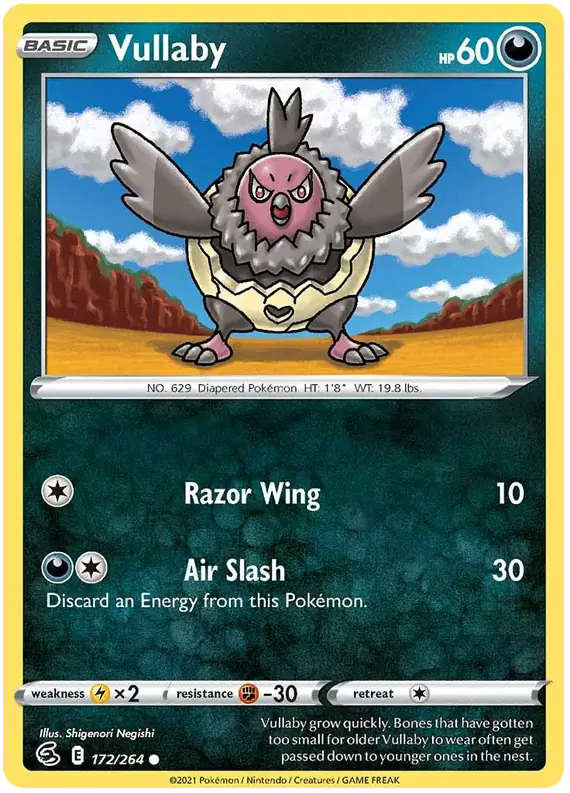 Vullaby 172, Fusion Strike | Sword & Shield, , 0.00 kr, Pokesingles. Kjøp pokemon kort til lave priser hos oss.