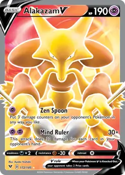 Full Art Alakazam V 172 - Vivid Voltage Pokesingles