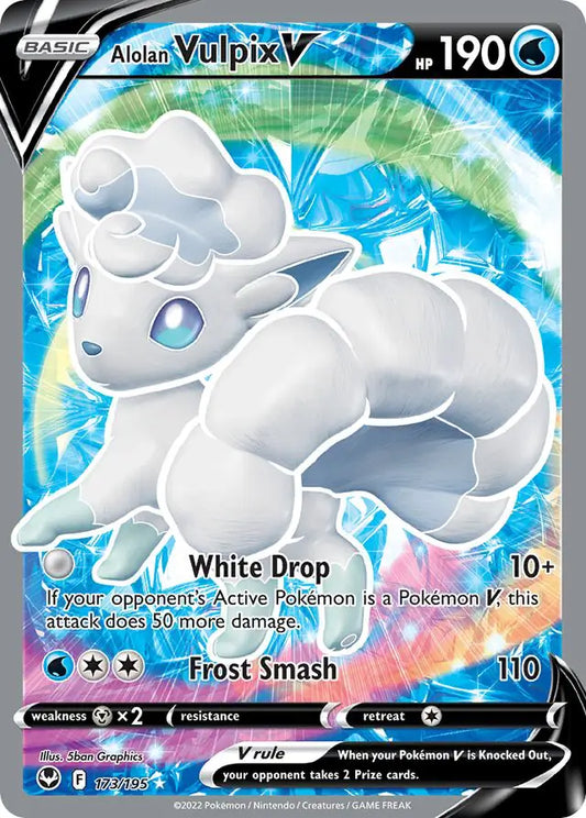 Alolan Vulpix V 173, Silver Tempest | Sword & Shield, , 0.00 kr, Pokesingles. Kjøp pokemon kort til lave priser hos oss.