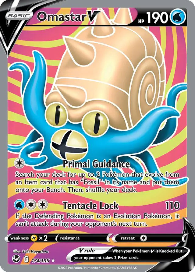 Omastar V 174, Silver Tempest | Sword & Shield, , 0.00 kr, Pokesingles. Kjøp pokemon kort til lave priser hos oss.