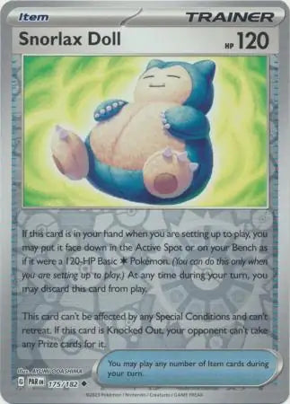 175 Snorlax Doll - Reverse Holo, Paradox Rift, trainer, 4.00 kr, Pokesingles. Kjøp pokemon kort til lave priser hos oss.