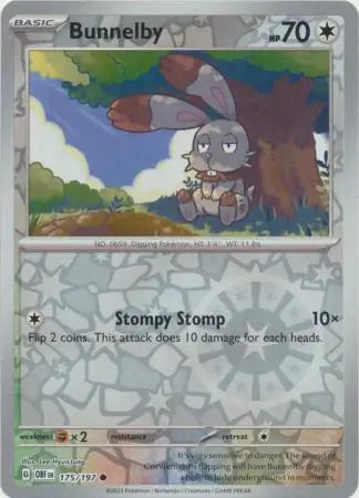 Bunnelby Reverse Holo 175, Obsidian Flames | Scarlet & Violet, , 4.00 kr, Pokesingles. Kjøp pokemon kort til lave priser hos oss.