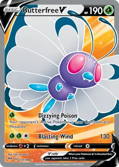 Full Art Butterfree V 177, Darkness Ablaze | Sword & Shield, , 3.00 kr, Pokesingles. Kjøp pokemon kort til lave priser hos oss.
