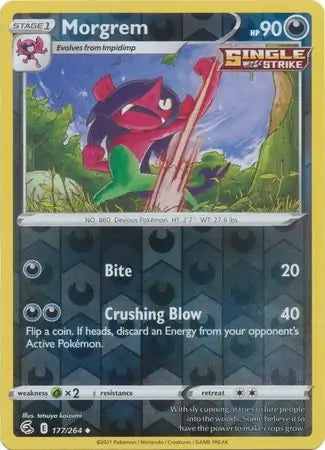 Morgrem Reverse Holo 177, Fusion Strike | Sword & Shield, , 0.00 kr, Pokesingles. Kjøp pokemon kort til lave priser hos oss.