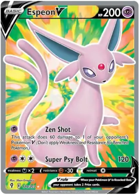 Espeon V 179, Evolving Skies | Sword & Shield, secret, 5.00 kr, Pokesingles. Kjøp pokemon kort til lave priser hos oss.
