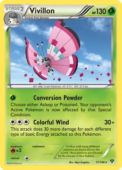 Vivillon Pink 17 - XY Base Pokesingles