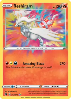 Reshiram Amazing Rare 017 - Shining Fates, Shining Fates | Sword & Shield, , 20.00 kr, Pokesingles. Kjøp pokemon kort til lave priser hos oss.